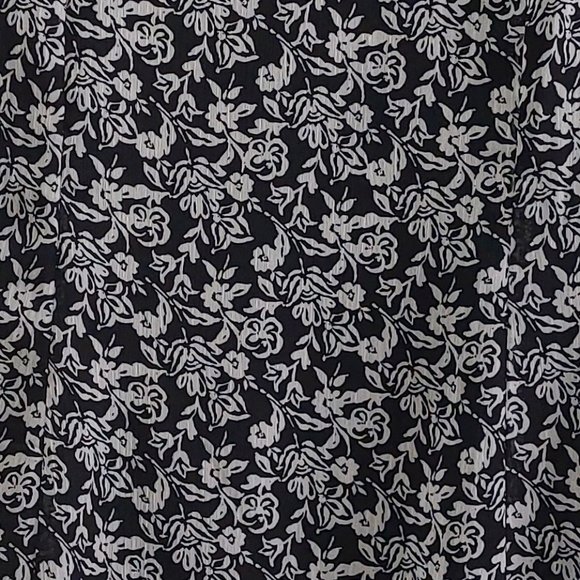 MSK Rose Flower Black White Summer Sheer Fabric Comfortable Summer Dress 8P - Picture 5 of 11